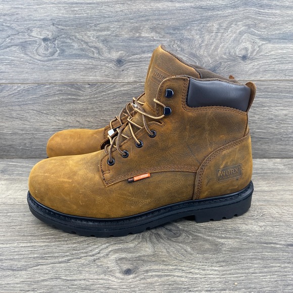 Worx By Red Wing Leather Steel Toe Work Shoes Mens Size 11 Brown ASTM F 2413-11 - Picture 1 of 9